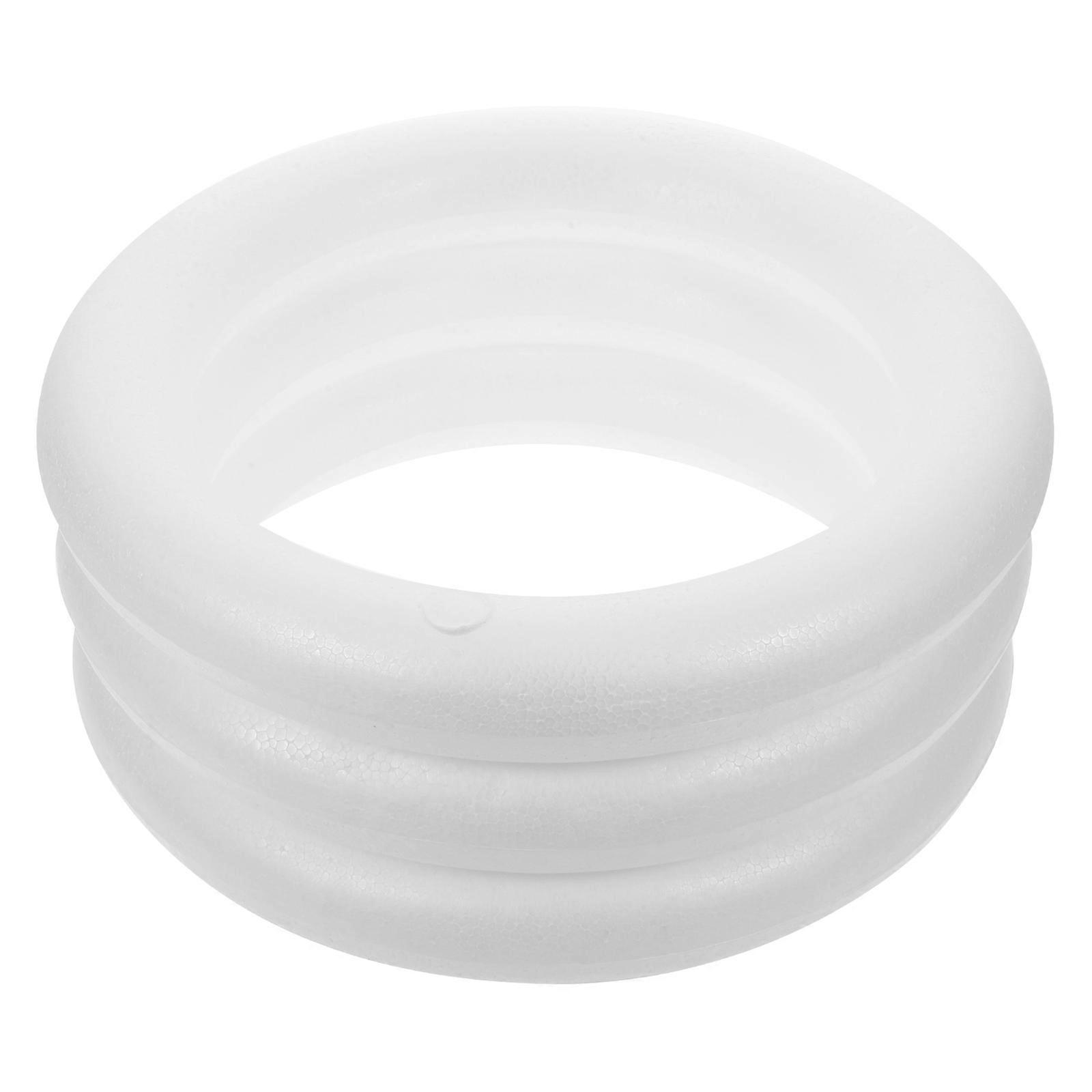 Circular Ring Solid Ring DIY Accessory for Kid Child Girl 3Pcs White