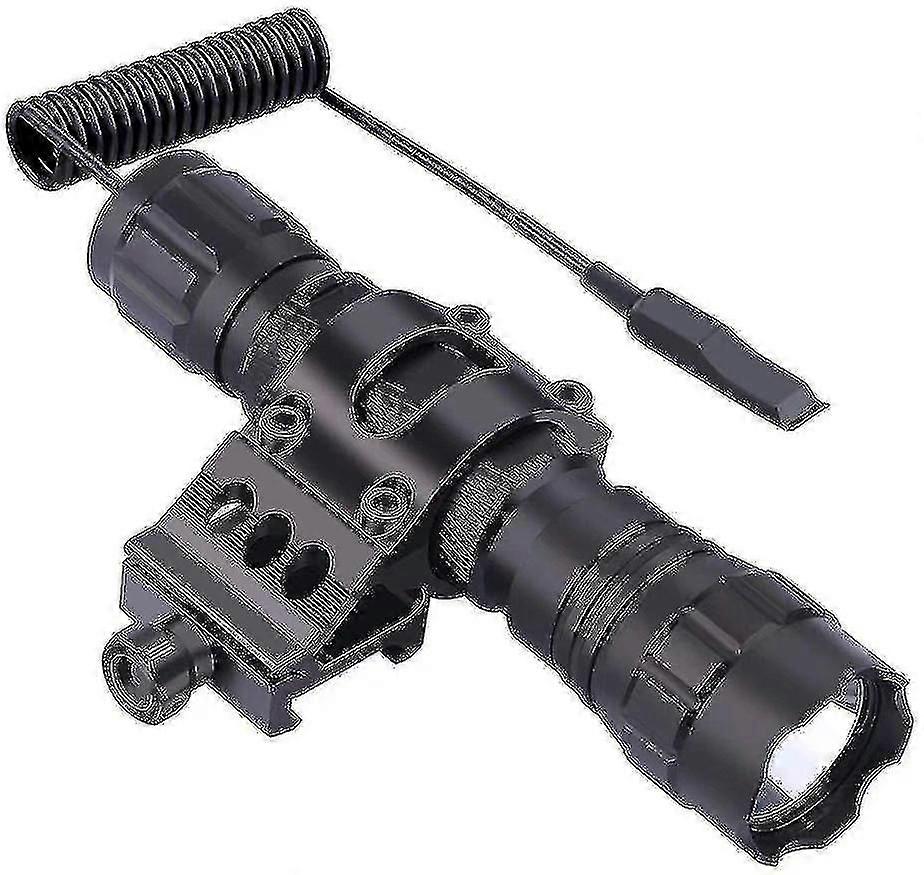 501B Rechargeable 1200LM Tactical Flashlight, XPL V6 LED, 6061 Alum, IPX8, with Pressure Switch & Offset Mount, for Camping Hunting