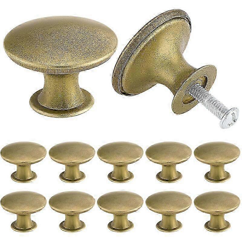 24 Pack Vintage Chic Antique Brass Cabinet Knobs for Kitchen Cupboard - 30mm