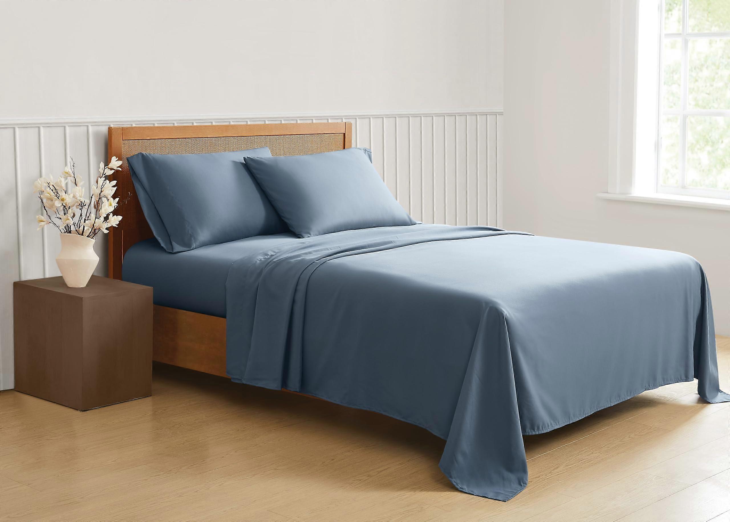 Soft Microfiber Split King Sheet Set for Adjustable Beds, Green Solid, Deep Pocket, Wrinkle Resistant