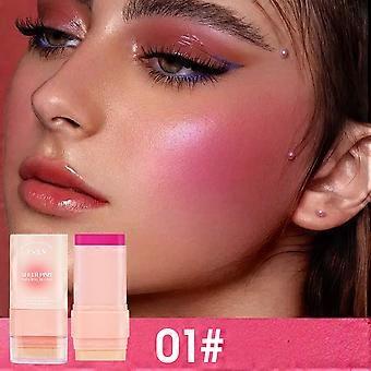 Matte Solid Blush Stick, Buildable Natural NoMakeup Look Cream Blush, Lightweight Blendable Cheek Makeup for Daily Casual Facial Cosmetic