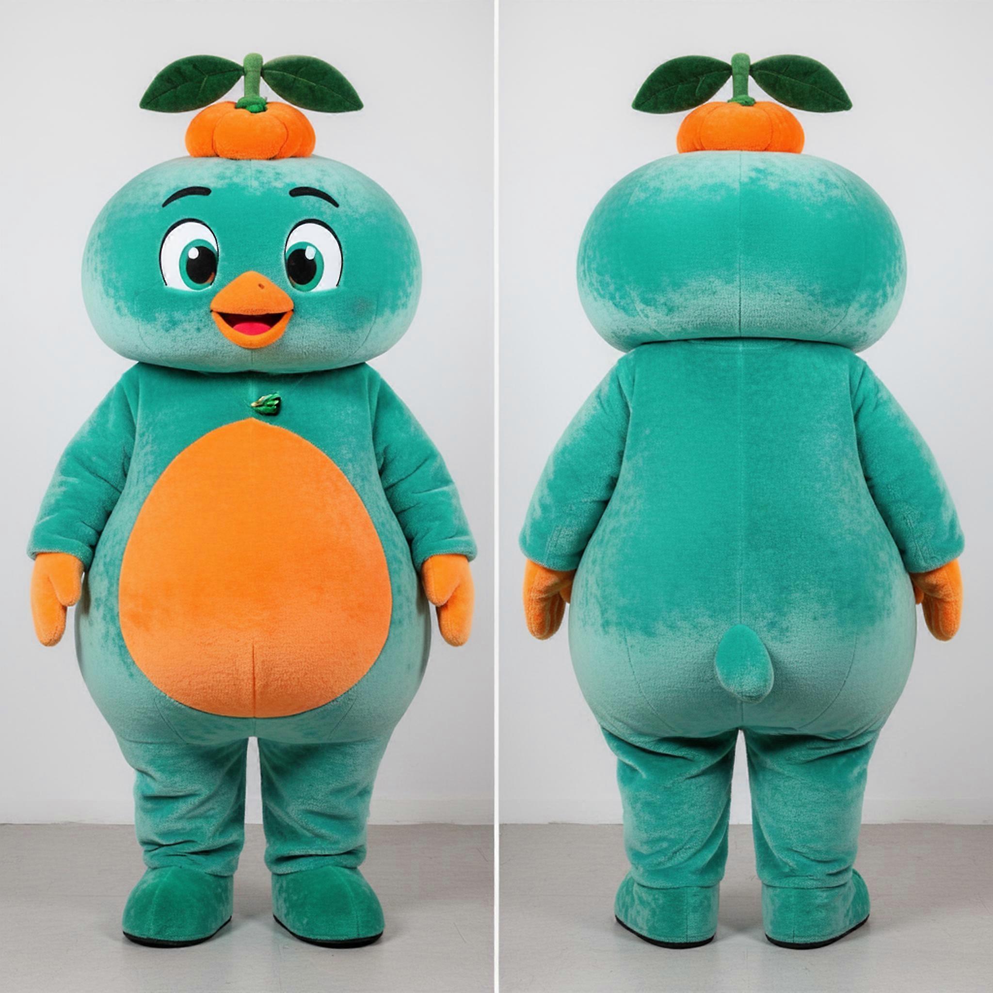 MASTICOT Teal Velvety Mandarin Mascot