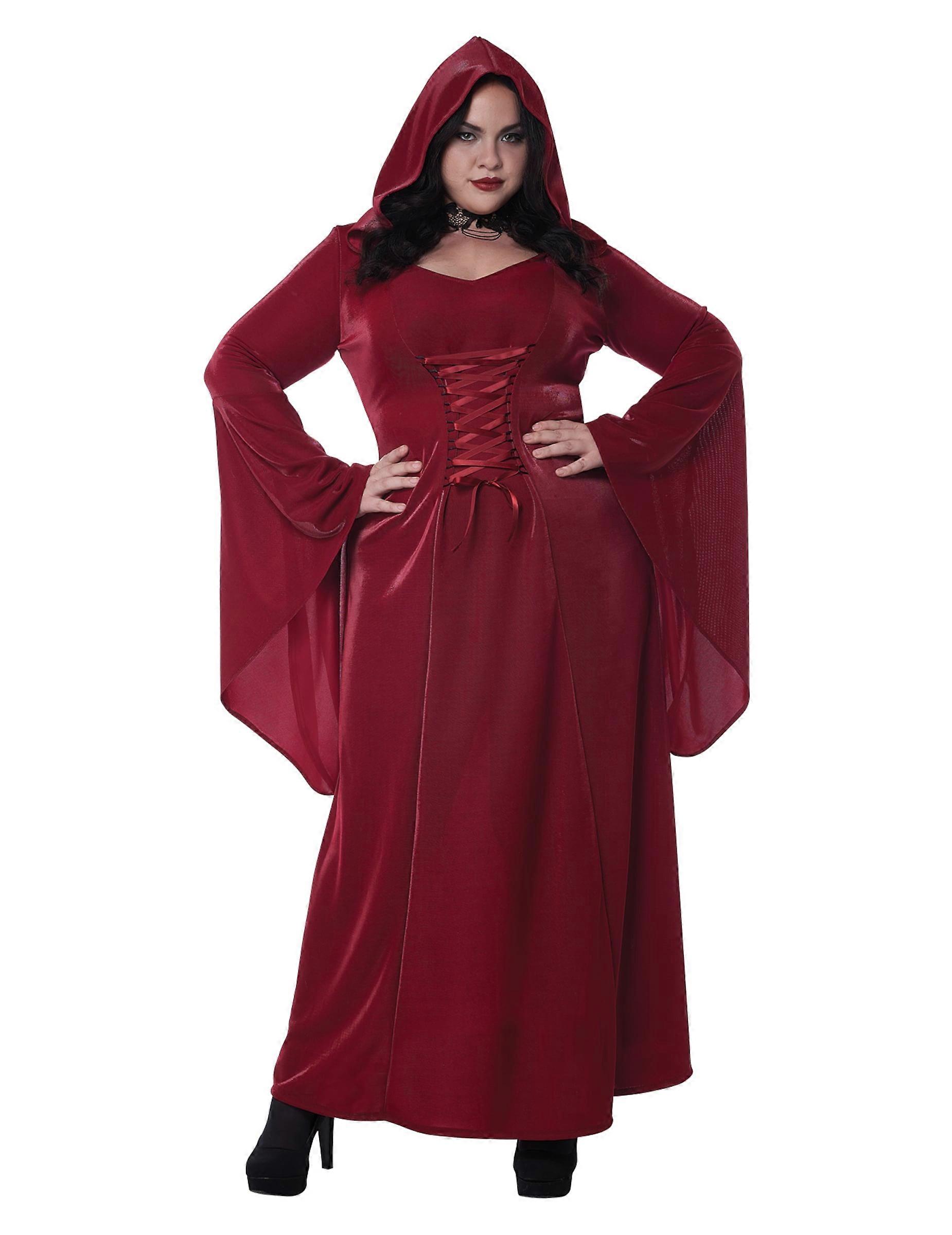 Plus size red gothic costume for women