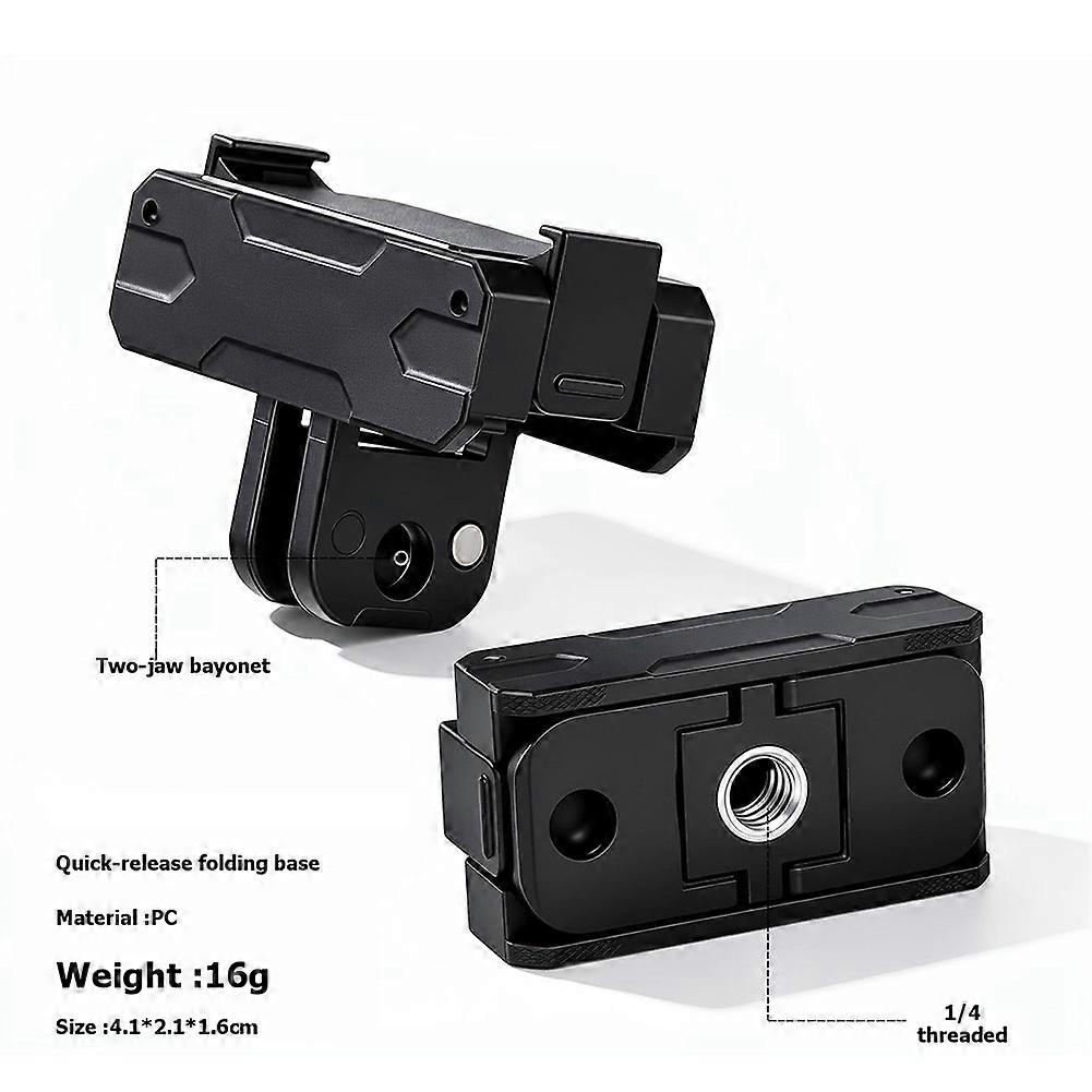 For DJI Action 6 Foldable Quick-Release 1/4 Two Claw Mount Adapter Magnetic Release Adapter Base