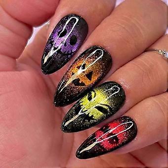 Glitter Skull Halloween Press on Nails-82