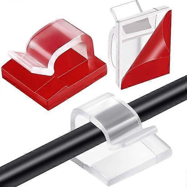 100 cable clips, (transparent, large)