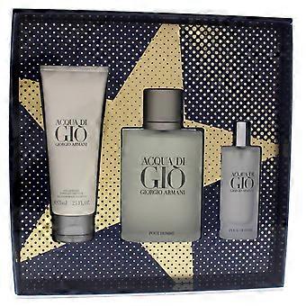 Giorgio Armani Acqua Di Gio By Giorgio Armani For Men - 3 Pc Gift Set 3.4oz Edt Spray, 0.5oz Edt Spray, 2.5oz All Over Body Shampoo