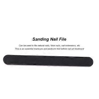 5pcs Sanding Nail File Double Sided Round Head Nail File Salon Nail Art Tool Black