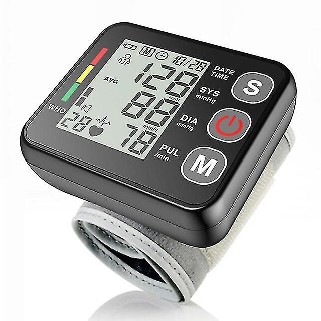 Digital Wrist Blood Pressure Monitor With Cuff Voice Reporting Home Bp Sphygmomanometers With Large Lcd Display