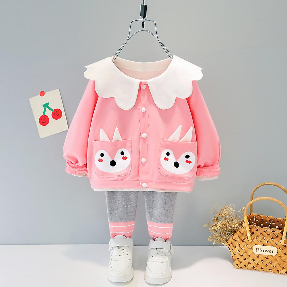 Ragazze Cardigan a maniche lunghe Felpa con cappuccio Due set di ragazze abito coreano