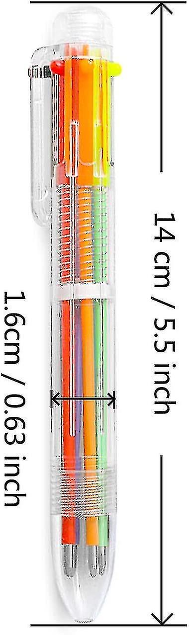 6 Pack 0.5mm 6-in-1 Multicolor Ballpoint Pen 6 Colors Retractable Ballpoint Pens (6 Pack)