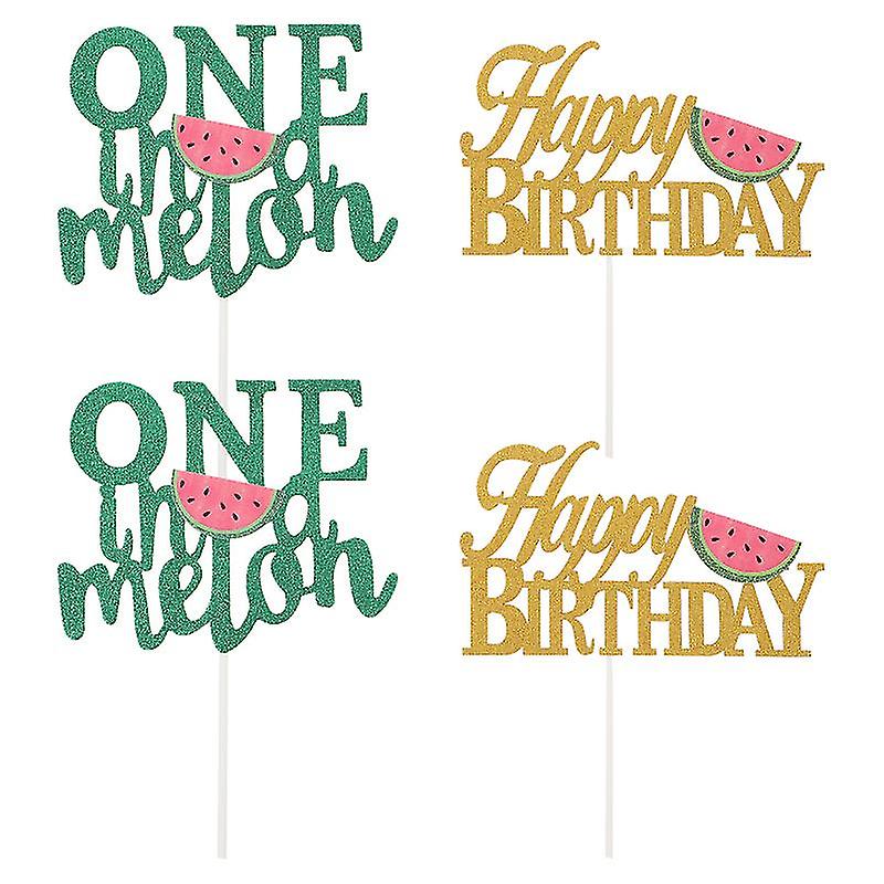 4pcs Watermelon Cake Decorations-1