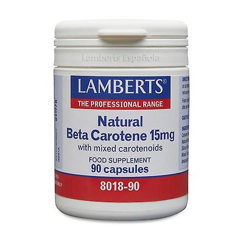 Natural beta carotene 90 capsules of 15mg