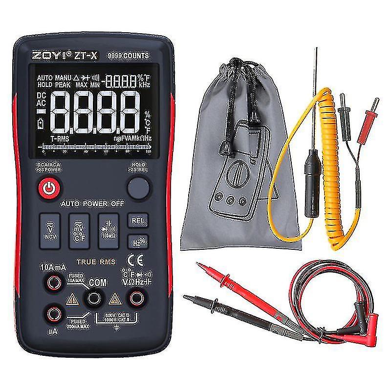 Zoyi Zt-x True-rms Digital Multimeter Button 9999 Counts A-c/d-c Voltage Current
