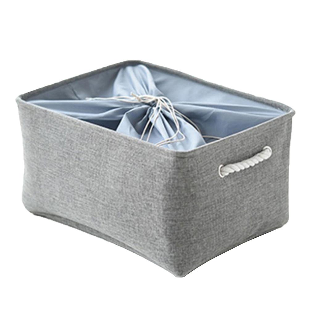 Cubby Storage Basket Organizer Bin with Drawstring Storage Bin Grey