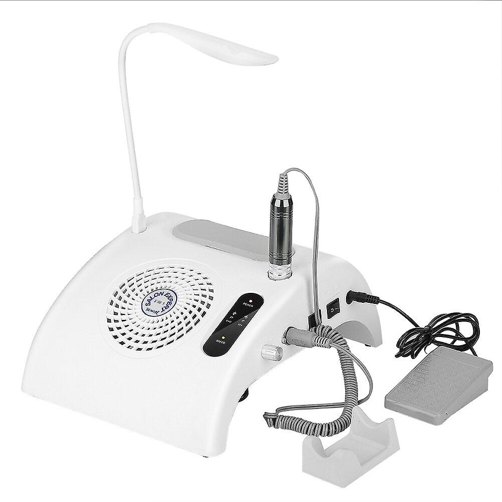 3In1 Electric Nail Apparatus Grind Polishing Drill Dust Collector Manicure Machine Wth Led Desk Lamp 6 Nail Drill Head Foot Care