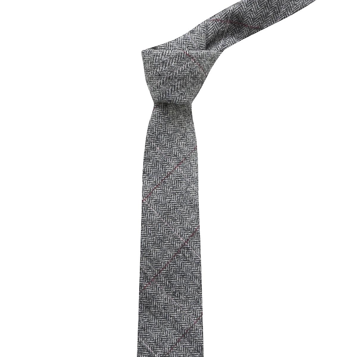 Luxury Herringbone Pewter Grey Tie