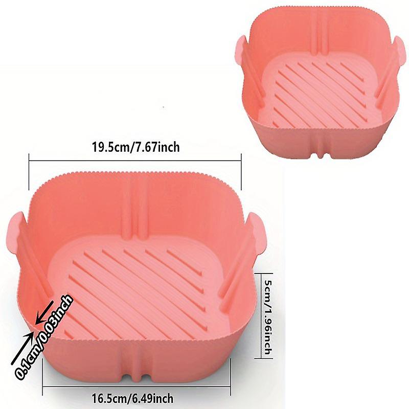 1/2pcs Square Air Fryer Silicone Pot Reusable Air Fryers Liners Oven Baking Tray Home Kitchen Air Fryer Accessories 767 X649 X196