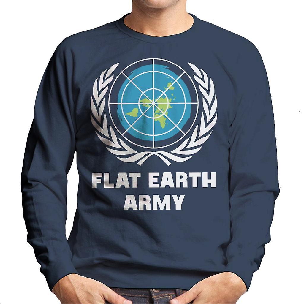 Flat Earth Army un logo parodi menn ' s Pullover