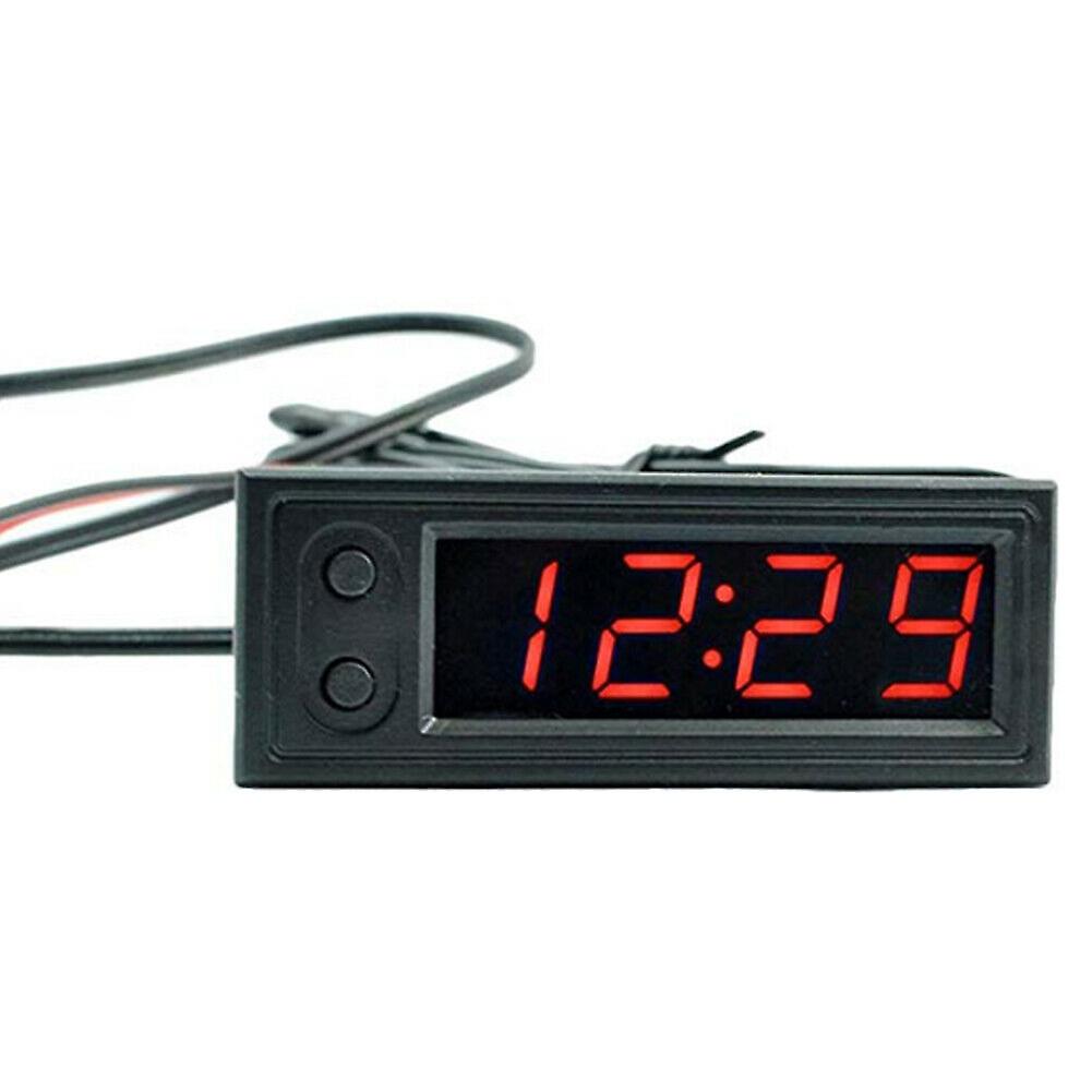 3 In1 5.0-27v Car Clock Thermometer Voltmeter Electronic Clock Voltmeter Dual Temperature Led Display Digital Clock
