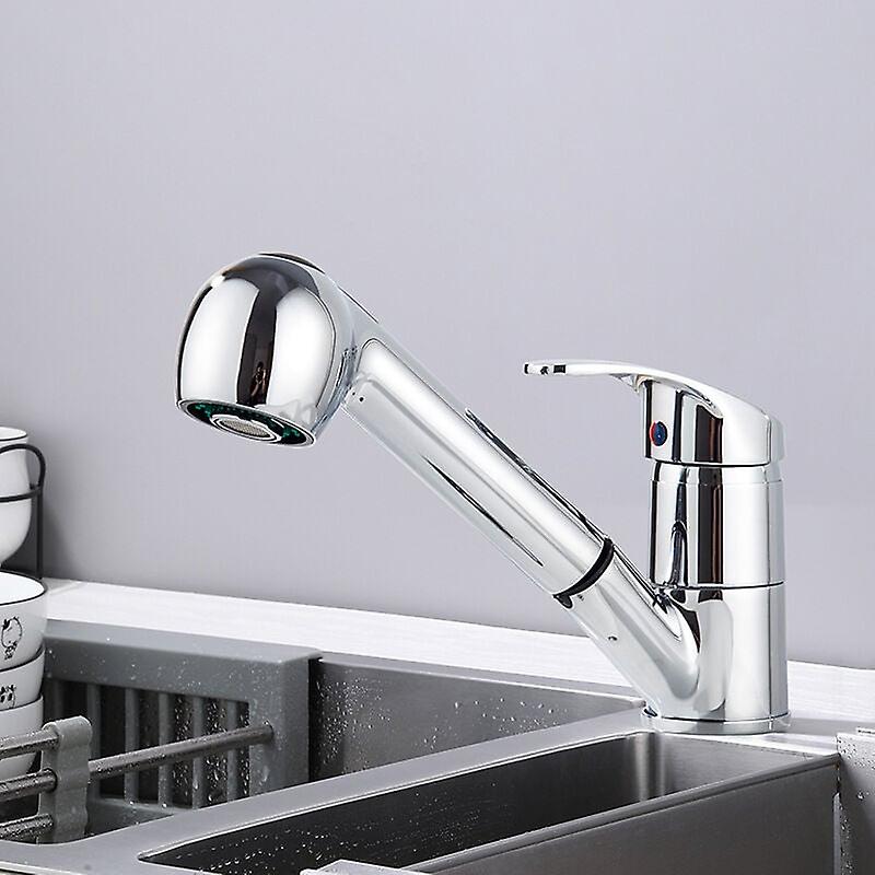 Brass Single Lever Kitchen Sink Faucet With Pull-Down Spout