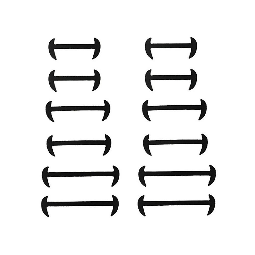 12pcs Elastic Free Tying No Tie Lazy Silicone Shoelace Dress Shoe Laces
