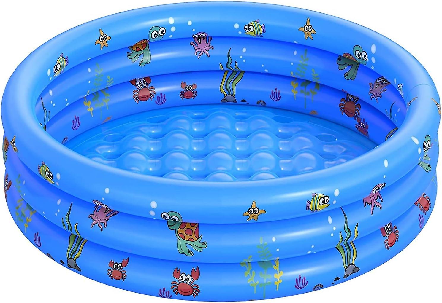 Children's pool, (Blue) Round Inflatable Pool, 100x35cm Inflatable P