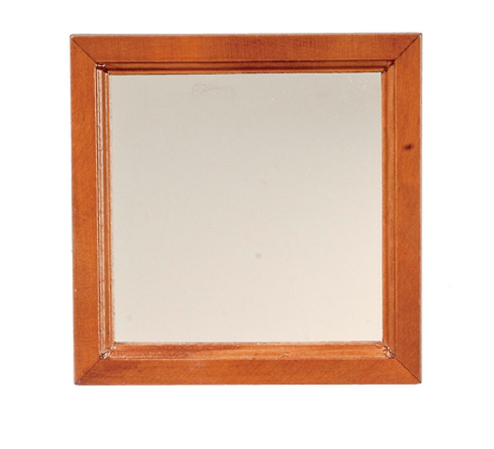 Dolls House Large Square Walnut Wooden Framed Mirror Miniature Accessory
