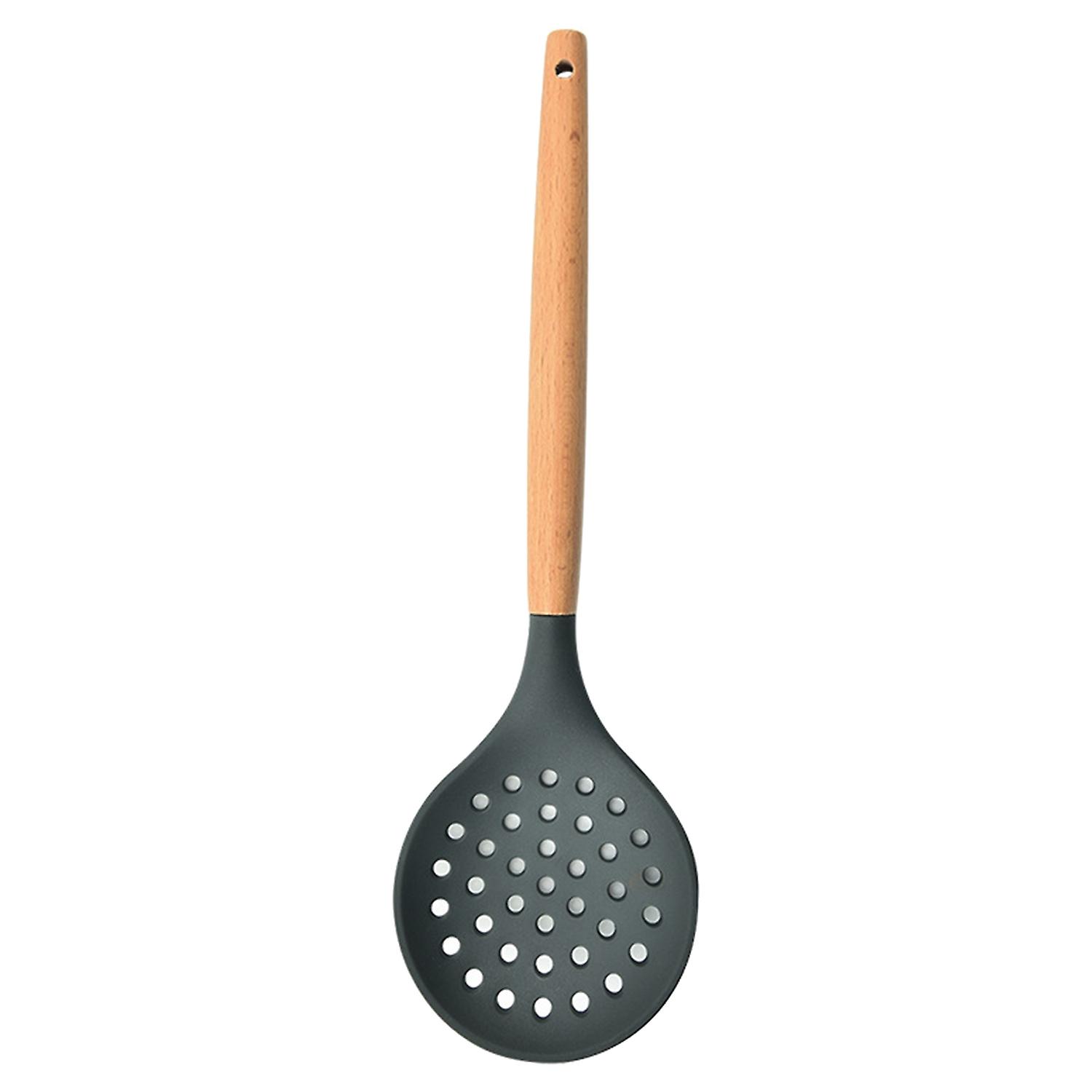 ZHOUBA Cooking Strainer Non-Stick Heat-Resistant Wooden Handle Colander Spoon Skimmer Strainer