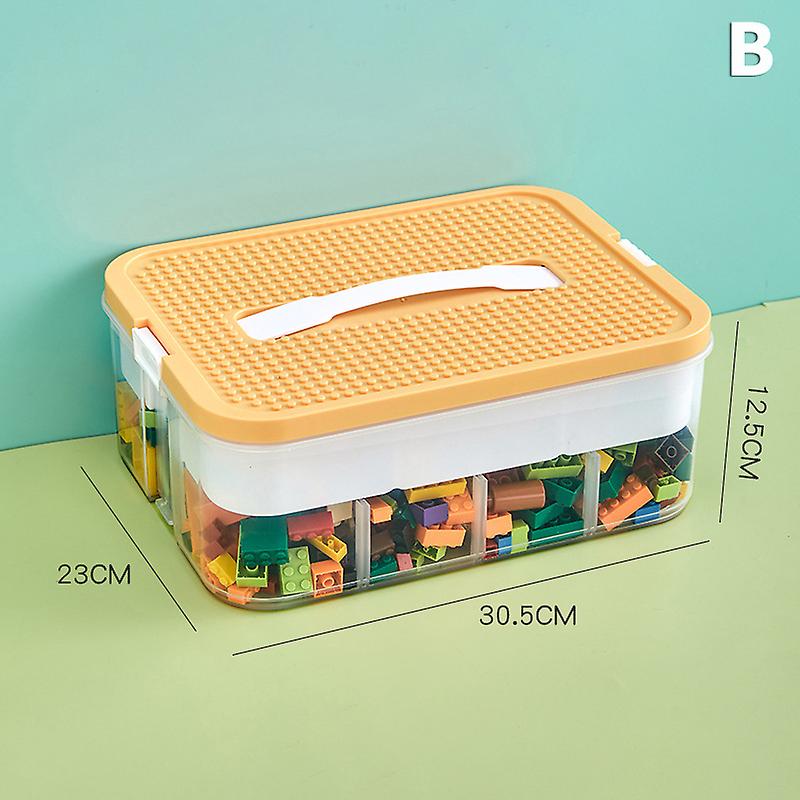 Building Blocks Storage Box Stackable Toys Organizer With Handle Grid Storage