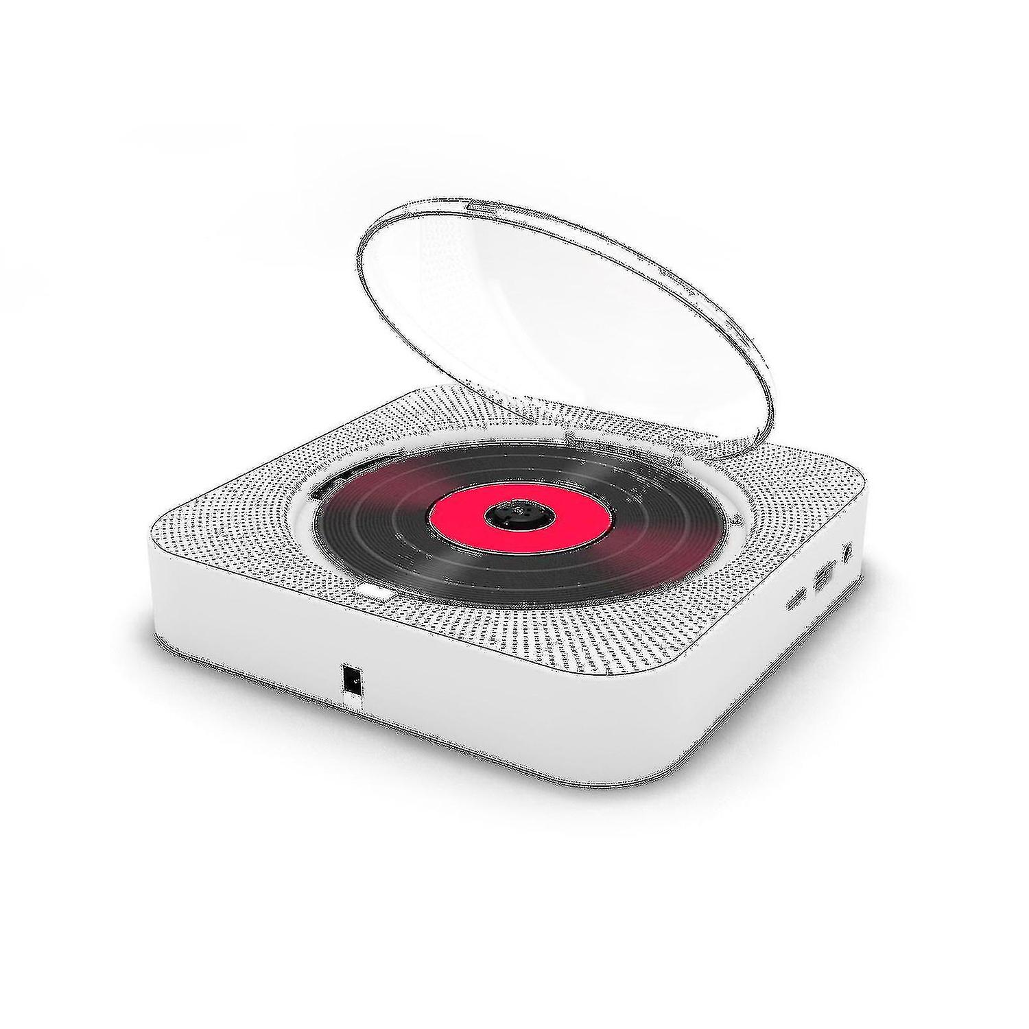 CD-Player zur Wandmontage mit Bluetooth-Stereo-Lautsprechern und LED-Display, Fernbedienung