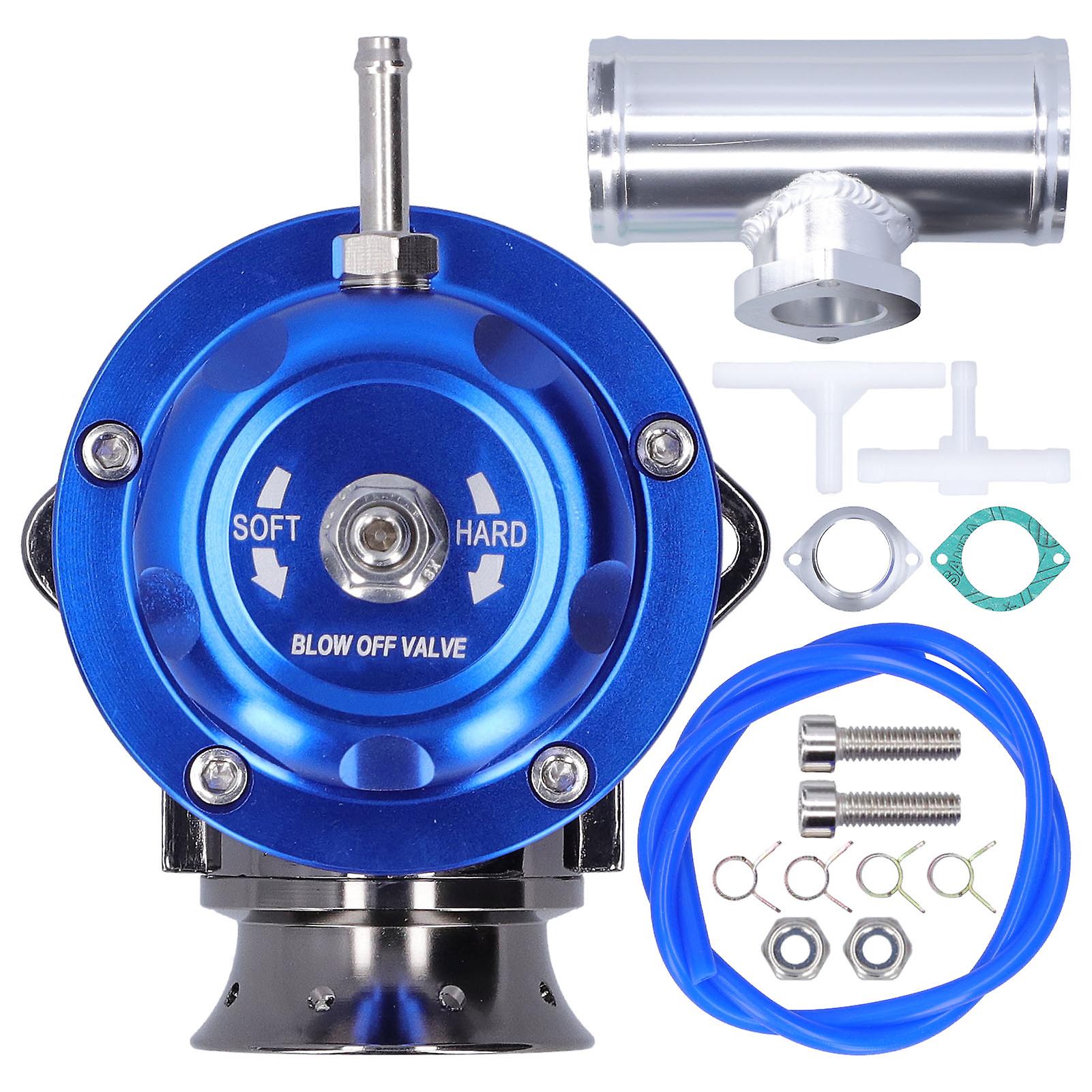 Soupape de décharge turbo en aluminium billette, bride de 2,5 pouces, type RS universel SDDBOVGRSBL FPG250 (bleu)