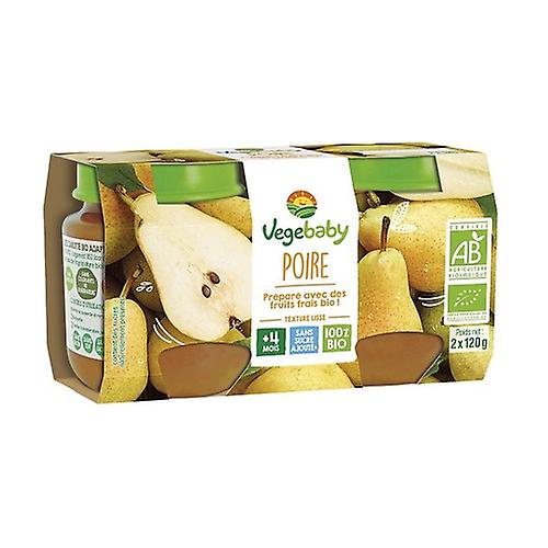Baby Vegébaby Pear jars 4 months 2 units (Fruits - Pear)