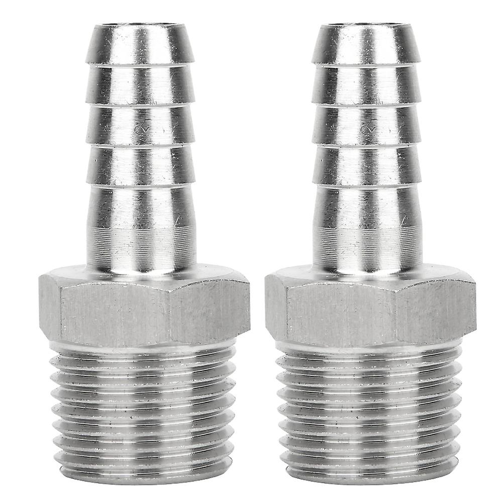 1/2" BSPT Male Thread Connector, 2 Pieces, Quick Coupling Pipe Fitting (1/2" BSPT - 10mm)