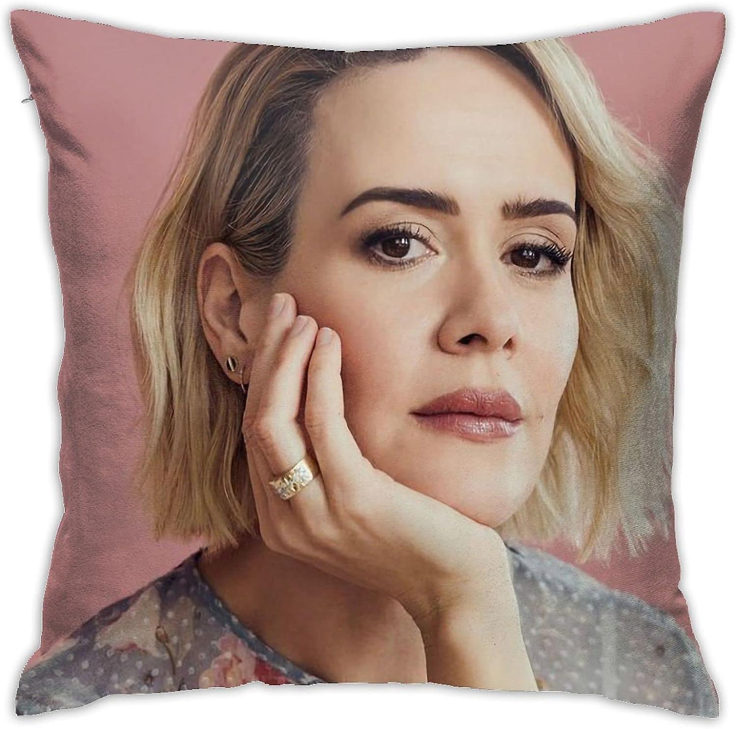 Sarah Paulson Pillow Covers Plush Surface Double Sided Printing Pillow case - 18x18 inch -[A2014]