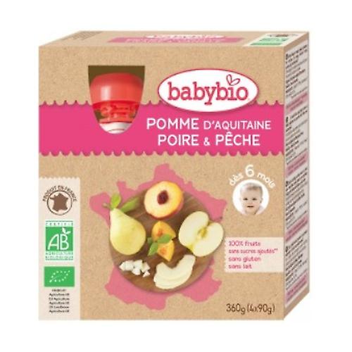 Apple Peach Pear Organic 6 months bottle 4 units of 90g