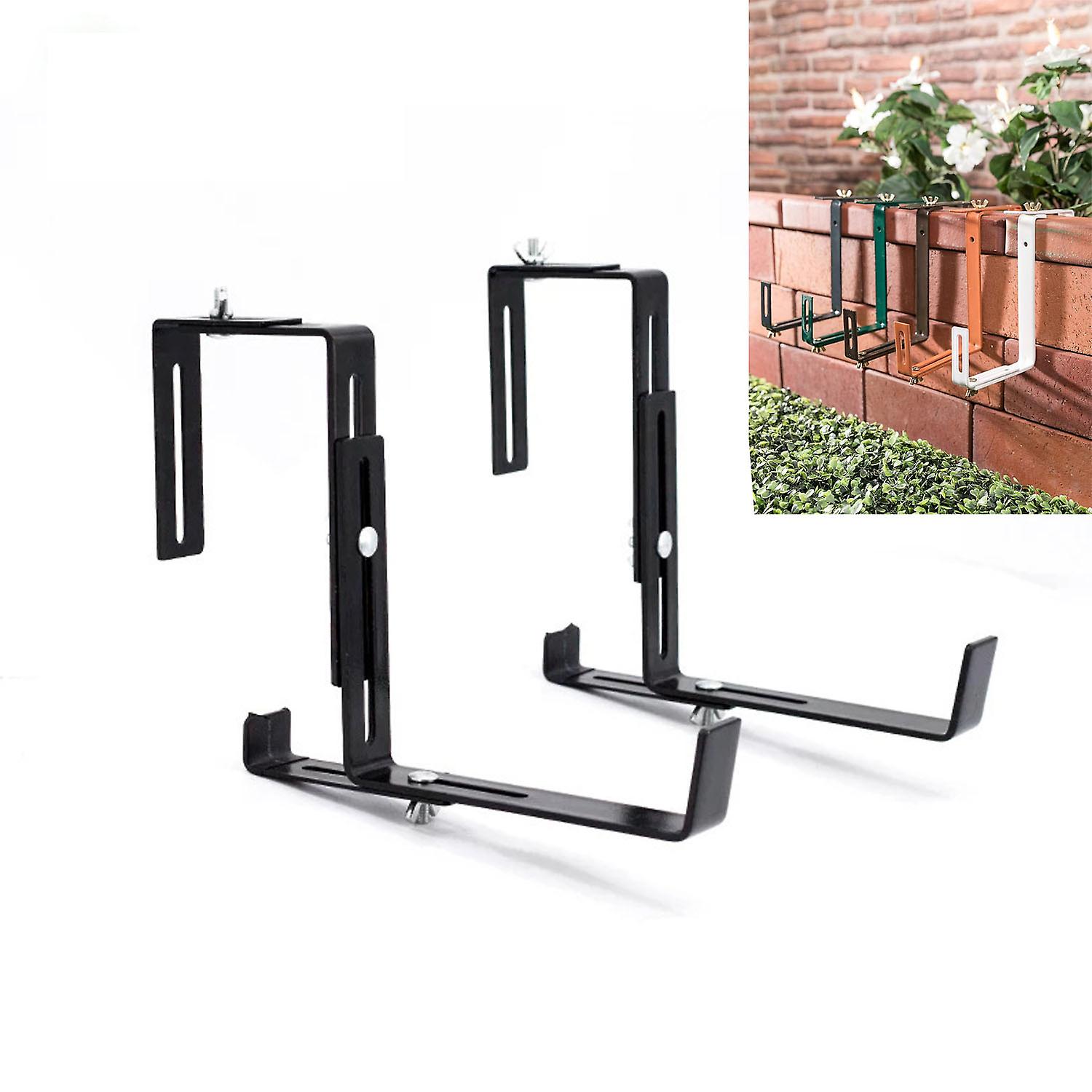 Support for anthracite-colored planter - Robust and width-adjustable flower box support -