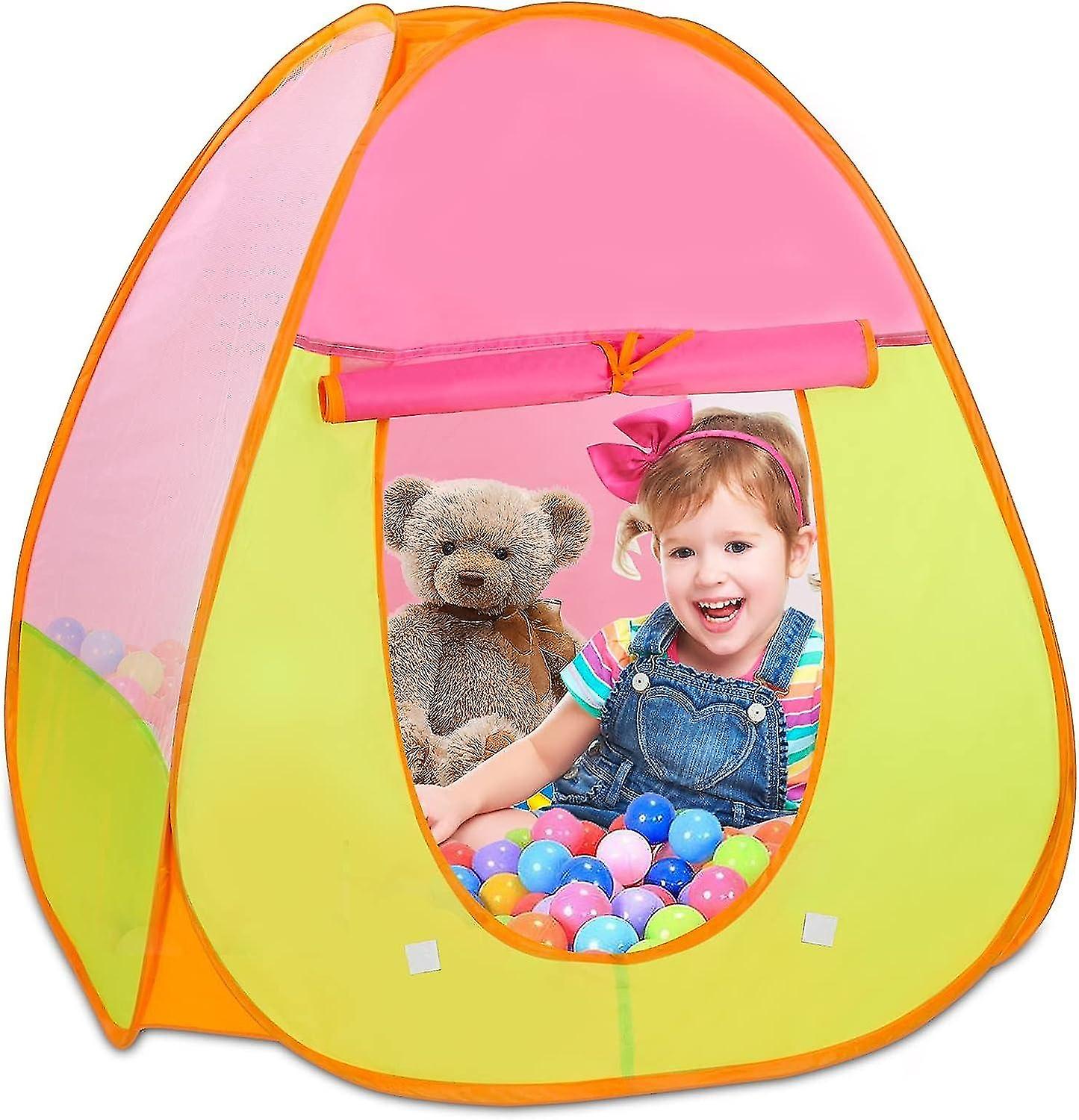 ילדים ורודים משחקים אוהל, פופ אפ פלייהאוס פנימי או חיצוני, בור כדור תינוק נייד עם תיק נשיאה, Chri