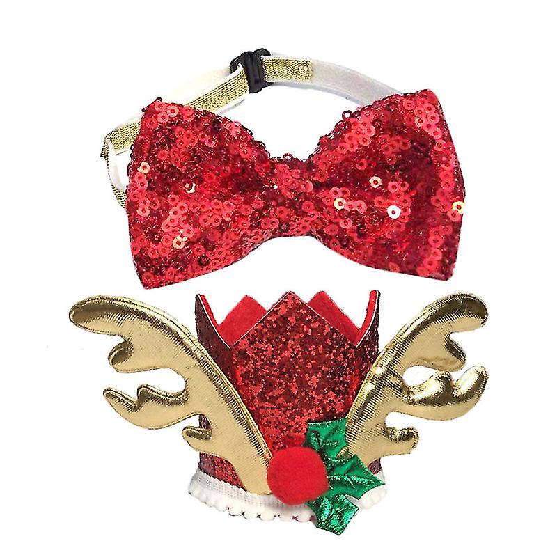 2pcs Pet Tie And Hat