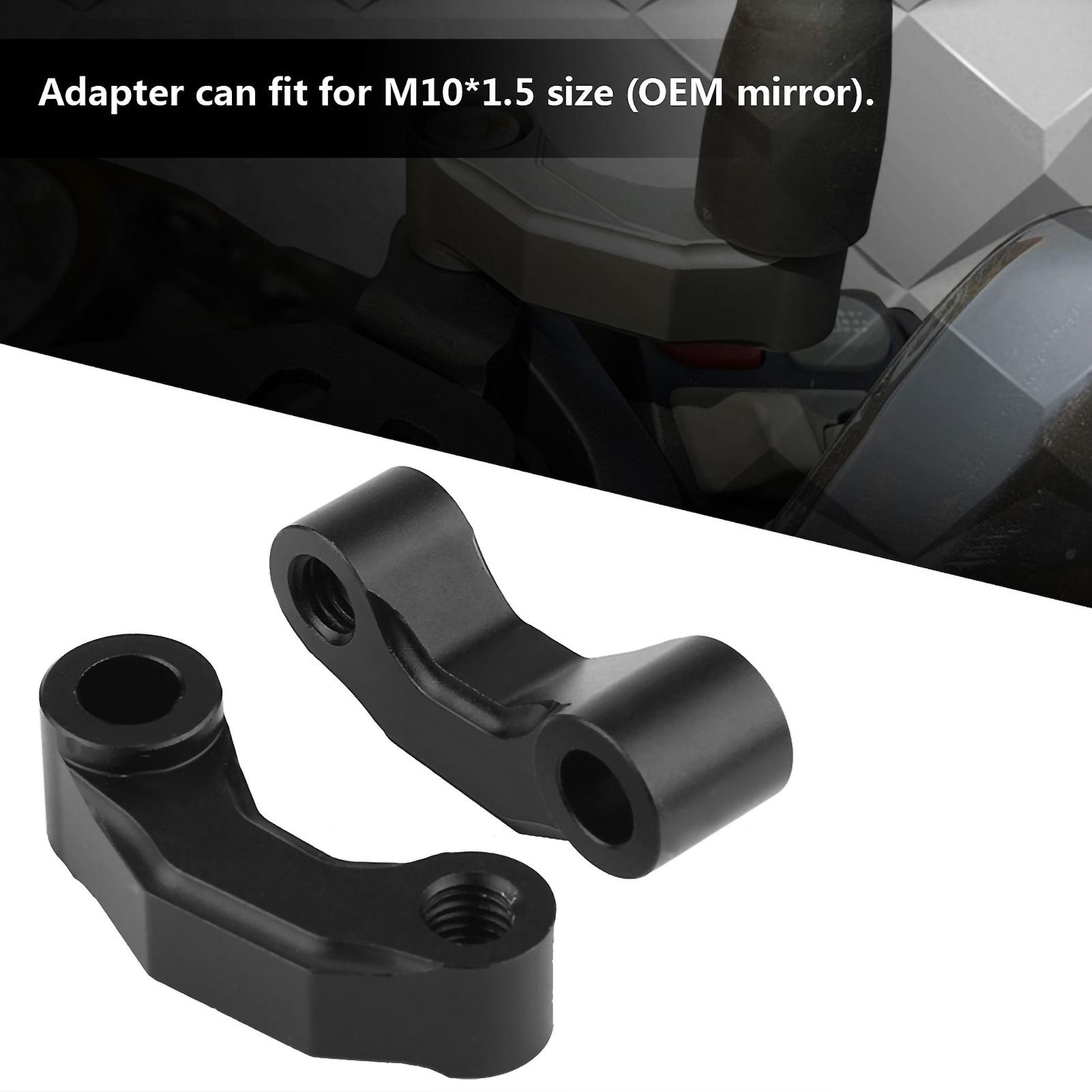 Motorcycle Mirror Riser Extension Bracket Adapter 10mm Black