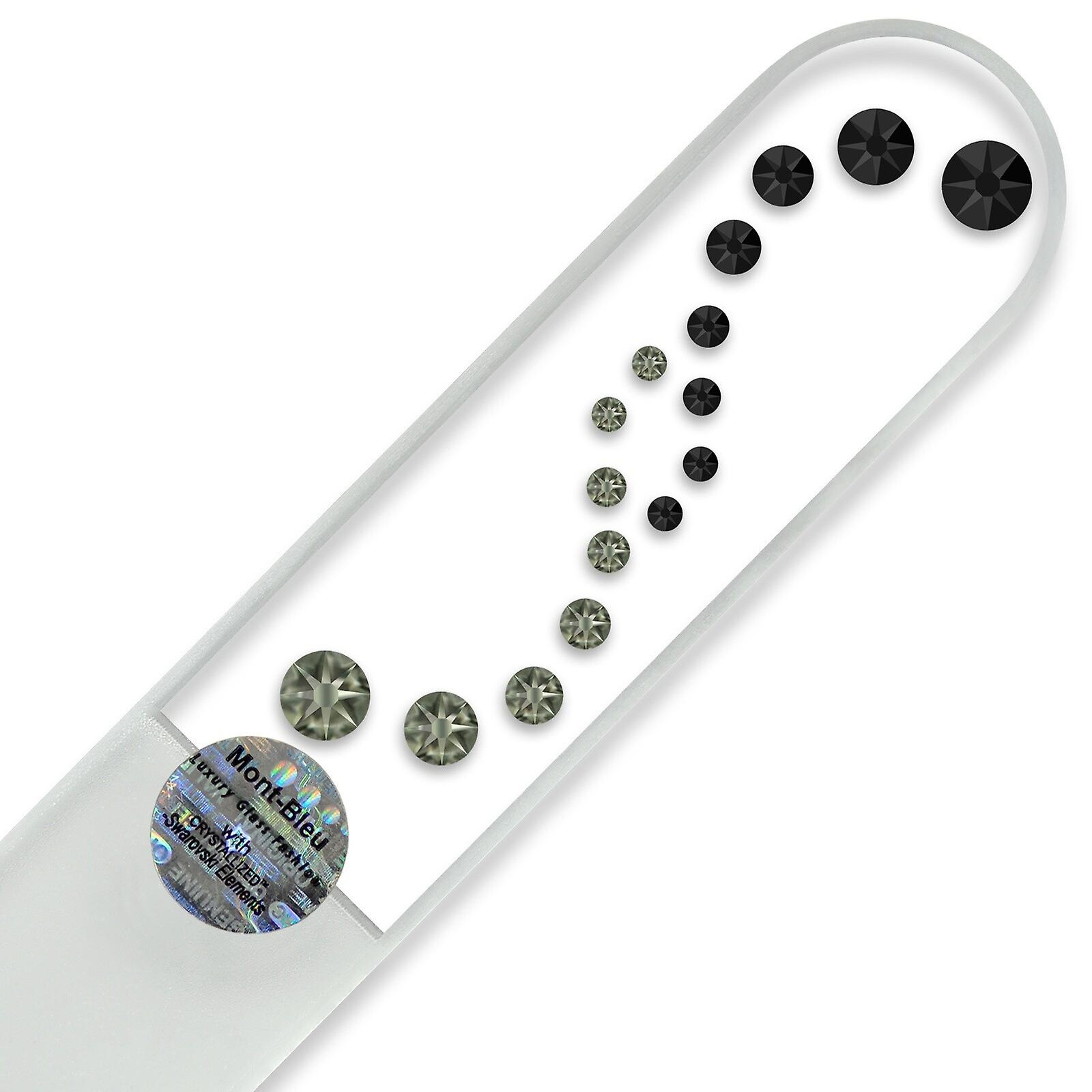 Mont Bleu Large Glass Nail File with crystals WA-B - Jet - Black Diamond