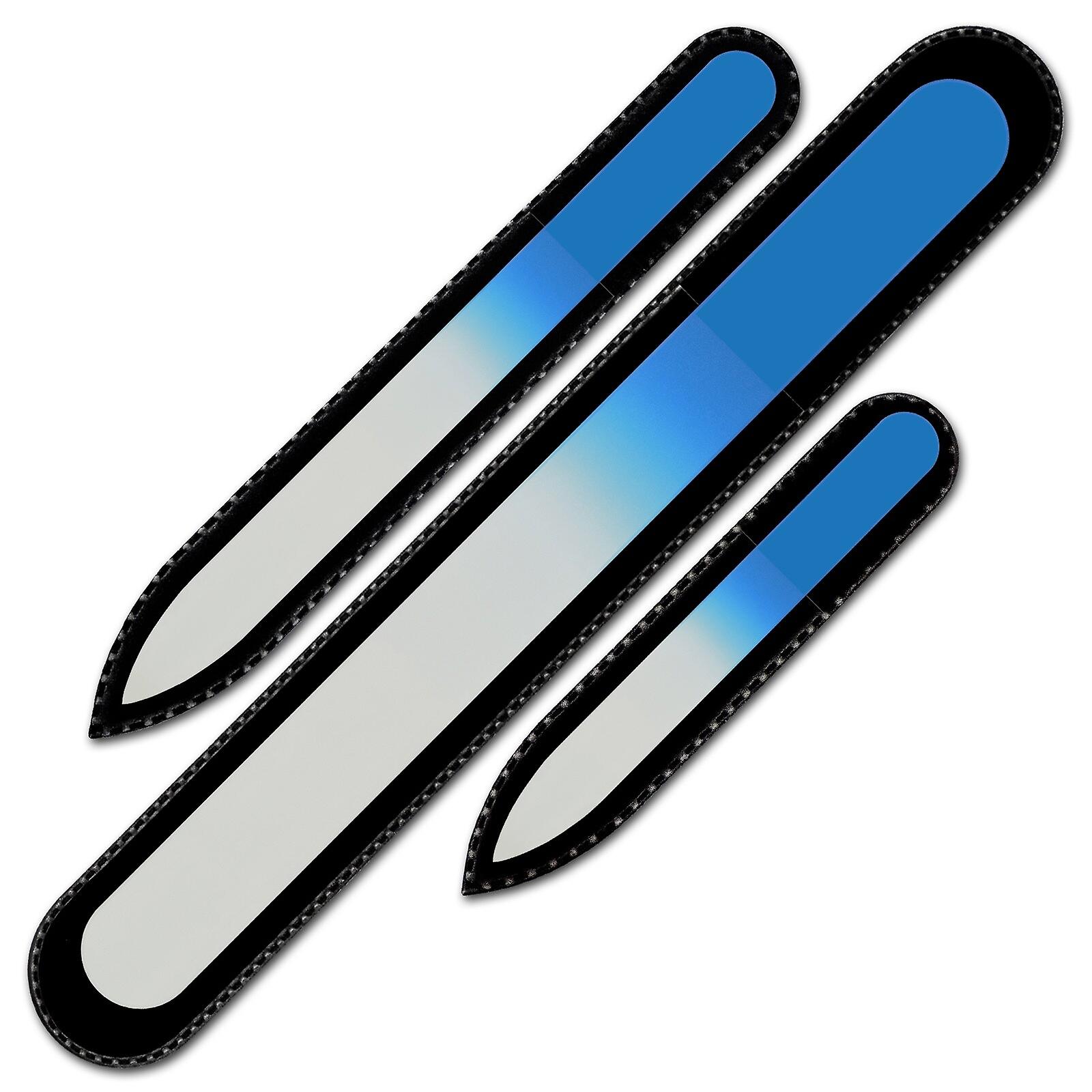 Set of 3 Glass Nail FIles C-BMS - Blue
