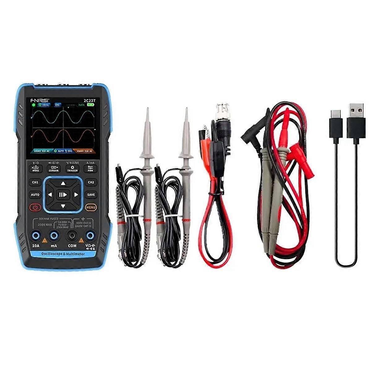 3 in 1 Digital Oscilloscope Multimeter Dual Channel 50MS/S Sampling Rate 10MHzx2 Bandwidth Function Signal Generator