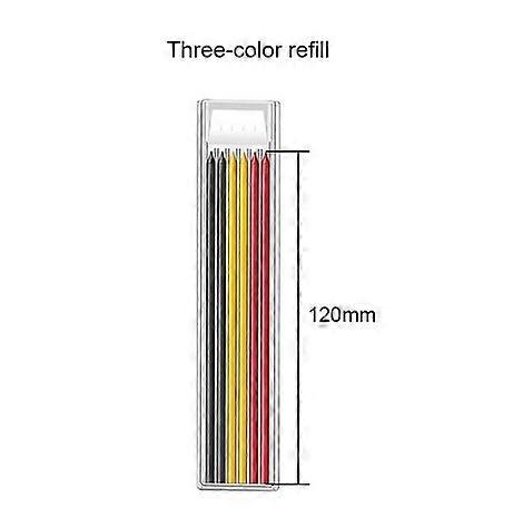 Solid Carpenter Pencil Set Built-in Sharpener with 6 Refill Leads Mechanical Pencil Marking Tool Kit for Woodworking Arc