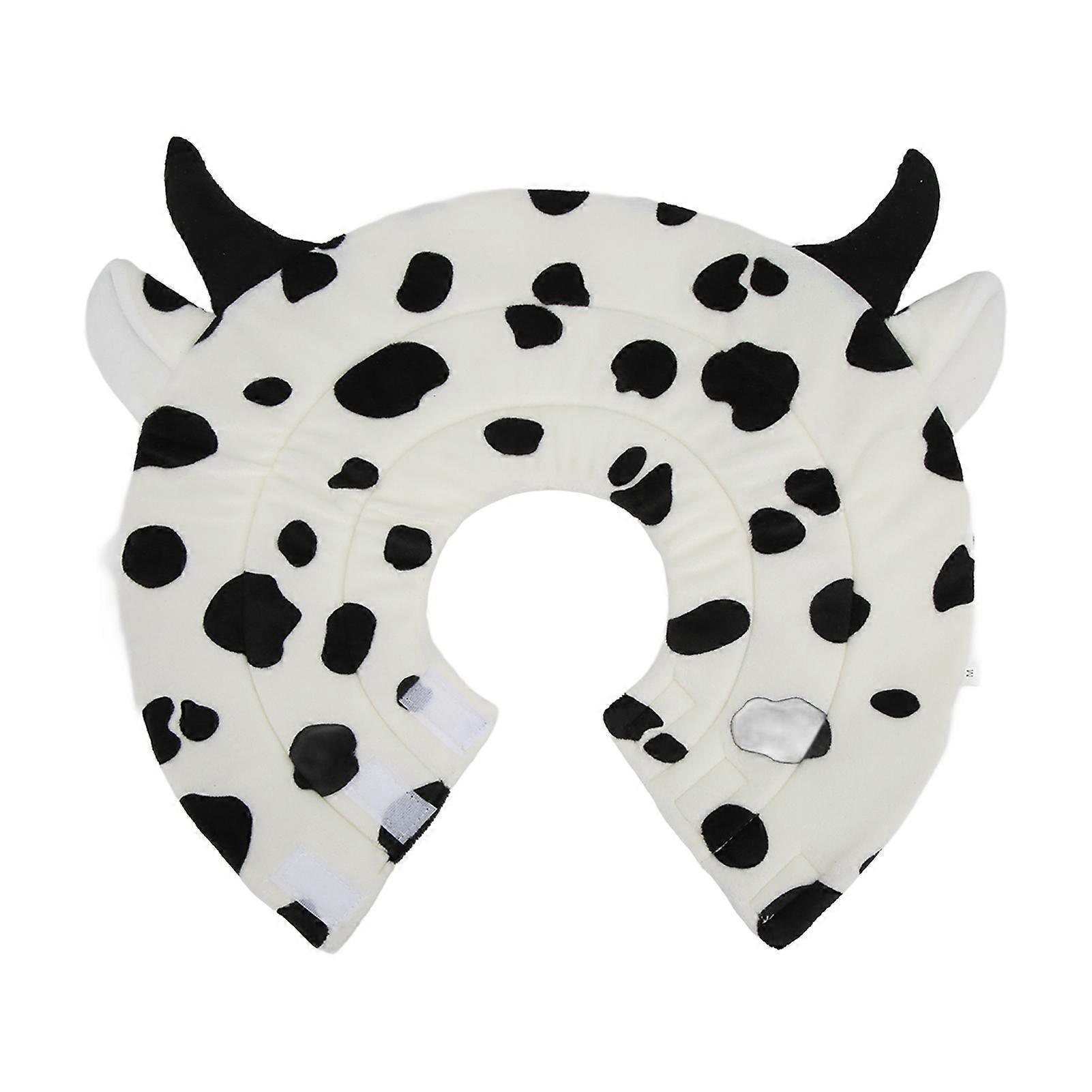 Cat Elizabeth Cone Cartoon Adjustable Cow Pattern After Surgery Recovery Collar for Dogs and Cats