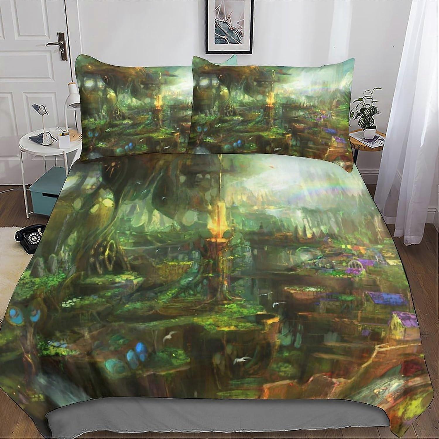 غطاء لحاف فيشر كينج المطبوع D ، غطاء لحاف من الألياف الدقيقة ، طقم مفروشات من الألياف الدقيقة في عالم المستقبل للبالغين مع إغلاق بسحاب 135 * 200 درجة مئوية