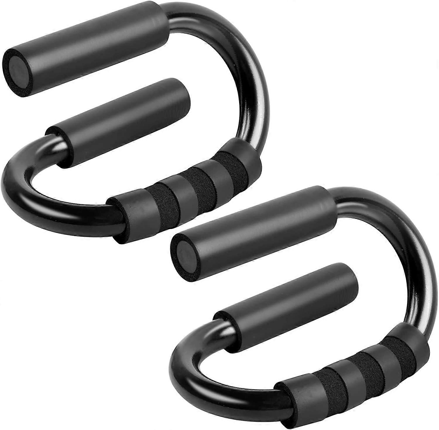 1 Pair Push Up Bars, Push Up Bars with Non-Slip Foam Grips, S Shape Push Up Bars for Men Women for Home Gym Fitness and Bodybuilding