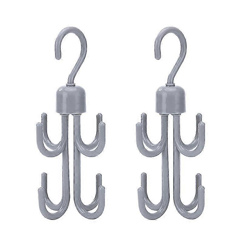 2pcs Rotating Hooks Creative 360 Degree Rotating Multifunctional Eight-claw Hook For Hanging Scarf Hats Towels Bags Shoes Ties(white)