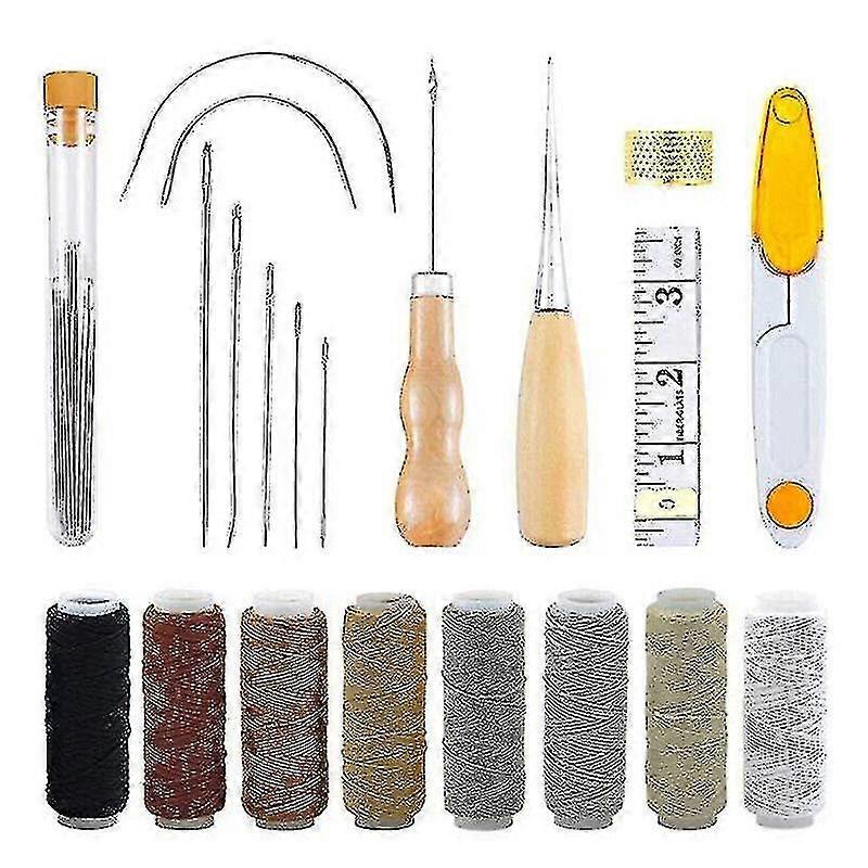 Upholstery Repair Kit 29 Pack Leather Craft Hand Sewing Needles Canvas Thread Uk