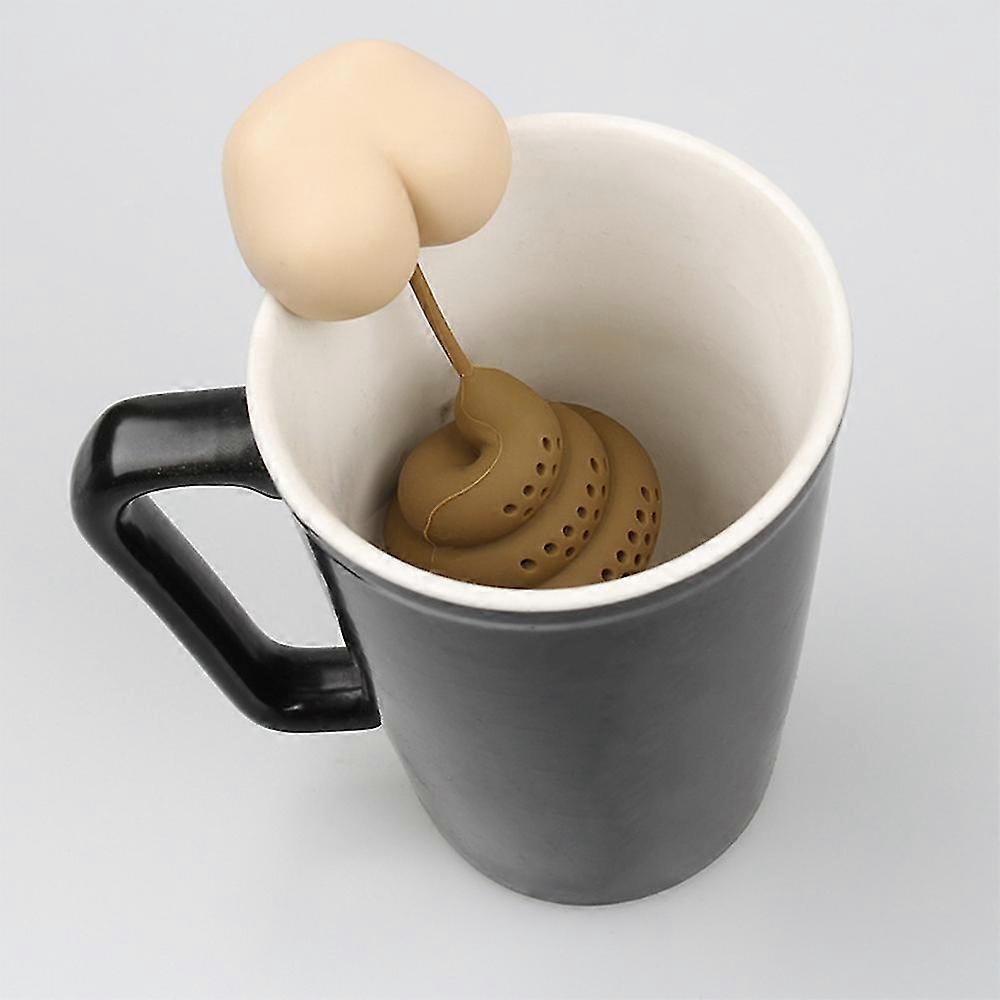 Poo Shape Silicone Tea Strainer Creative Poop Funny Tea Accessories Set